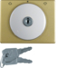 10790169 Centre plate with lock and push lock function for switch for blinds Key can be removed in 3 positions,  Berker Arsys,  polar white glossy