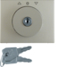 10790404 Centre plate with lock and push lock function for switch for blinds Key can be removed in 3 positions,  Berker Arsys,  stainless steel,  metal matt finish