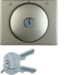 10790504 Centre plate with lock and touch function for switch for blinds Key can be removed in 0 position,  Berker Arsys,  stainless steel,  metal matt finish