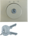 10797304 Centre plate with lock and touch function for switch for blinds Key can be removed in 0 position,  Berker K.5, stainless steel,  metal matt finish