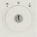 10818982 Centre plate with lock and push lock function for switch for blinds Key can be removed in 0 position,  Berker S.1/B.3/B.7, white glossy