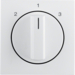 10848989 Centre plate with rotary knob for 3-step switch polar white glossy
