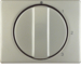 10870104 Centre plate with rotary knob for 3-step switch with neutral-position,  Berker Arsys,  stainless steel,  metal matt finish