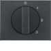 10877106 Centre plate with rotary knob for 3-step switch with neutral-position,  Berker K.1, anthracite matt,  lacquered