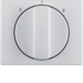 10880069 Centre plate with rotary knob for 3-step switch Berker Arsys,  polar white glossy