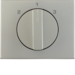 10887104 Centre plate with rotary knob for 3-step switch Berker K.5, stainless steel,  metal matt finish