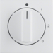 10961909 Centre plate with rotary knob for 3-step switch with neutral-position,  polar white matt