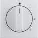 10968989 Centre plate with rotary knob for 3-step switch with neutral-position,  polar white glossy