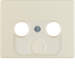 12010112 Centre plate for aerial socket 2-/3hole Berker Arsys,  white glossy