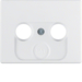 12010179 Centre plate for aerial socket 2-/3hole Berker Arsys,  polar white glossy