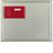 12169004 Centre plate with red button at top Berker Arsys,  stainless steel matt,  lacquered