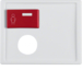 12170069 Centre plate with plug-in opening,  red button at top Berker Arsys,  polar white glossy