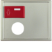 12179004 Centre plate with plug-in opening,  red button at top Berker Arsys,  stainless steel matt,  lacquered