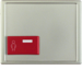 12199004 Centre plate with red button at bottom Berker Arsys,  stainless steel matt,  lacquered