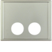 12389004 Centre plate with 2 plug-in openings for call unit Berker Arsys,  stainless steel matt,  lacquered