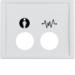 12420069 Centre plate with 2 plug-in openings and imprinted symbols,  for call unit Berker Arsys,  polar white glossy