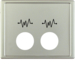 12449004 Centre plate with 2 plug-in openings and imprint,  for call unit Berker Arsys,  stainless steel matt,  lacquered