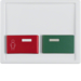 12490069 Centre plate with red + green button Berker Arsys,  polar white glossy