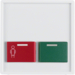 12496089 Centre plate with red + green button polar white velvety