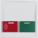 12498989 Centre plate with red + green button polar white glossy