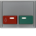 12499004 Centre plate with red + green button Berker Arsys,  stainless steel matt,  lacquered