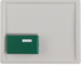 12510069 Centre plate with green button Berker Arsys,  polar white glossy