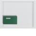 12517009 Centre plate with green button Berker K.1, polar white glossy