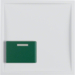 12518982 Centre plate with green button white glossy