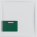 12518989 Centre plate with green button polar white glossy
