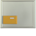 12529004 Centre plate with yellow button Berker Arsys,  stainless steel matt,  lacquered