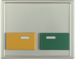 12539004 Centre plate with green + yellow button Berker Arsys,  stainless steel matt,  lacquered