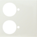 12888912 Centre plate for call unit with 2 push-buttons white glossy