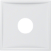 12989909 Centre plate with plug-in opening for nurse call systems polar white matt