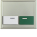 12999004 Centre plate with white + green button Berker Arsys,  stainless steel matt,  lacquered