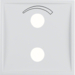 13008989 Centre plate with imprinted symbol curve for small sound system polar white glossy