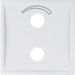 13009909 Centre plate with imprinted symbol curve for small sound system polar white matt