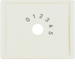 13010002 Centre plate with imprint "0 - 1 - 2 - 3 - 4 - 5" for small sound system Berker Arsys,  white glossy