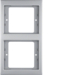 13237004 Frame 2gang vertical Berker K.5, stainless steel,  metal matt finish