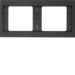 13637006 Frame 2gang horizontal Berker K.1, anthracite matt,  lacquered