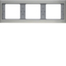 13737004 Frame 3gang horizontal Berker K.5, stainless steel,  metal matt finish