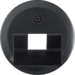 140701 Centre plate for FCC socket outlet Serie 1930/Glas,  black glossy