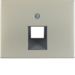14077004 Centre plate for FCC socket outlet Berker K.5, stainless steel,  metal matt finish