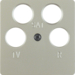 148404 Central plate for aerial socket 4hole (Ankaro) Central plate system,  stainless steel matt,  lacquered