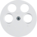 14842089 Centre plate for aerial socket 4hole (Ankaro) Berker R.1/R.3/R.classic,  polar white glossy