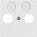 148609 Central plate for aerial socket 2hole Splash-protected flush-mounted IP44, polar white