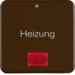 156901 Wippe mit Aufdruck "Heizung - 0" roter Linse,  wg UP IP44, braun glänzend