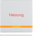 16216069 Rocker with imprint "Heizung " orange lens,  polar white velvety