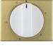 16340102 Centre plate for mechanical timer Berker Arsys,  gold/polar white,  matt/glossy,  aluminium anodised