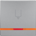 16406084 Centre plate with imprint for push-button for hotel card with orange lens,  Berker Q.1/Q.3/Q.7/Q.9