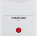 16408989 Centre plate with imprint for push-button for hotel card with red lens,  Berker S.1/B.3/B.7, polar white glossy